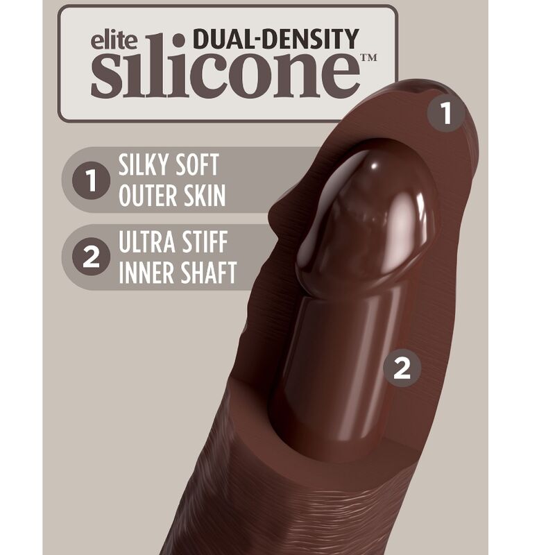 King Cock- Dildo Realist De Elită Din Silicon 17,8 Cm Maro