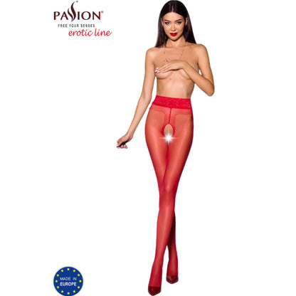 Passion Woman Garter &amp; Stock - Tiopen 001 Red 3/4 Stocking (20 Den), Classic, Allergy Free, Fade Resistant