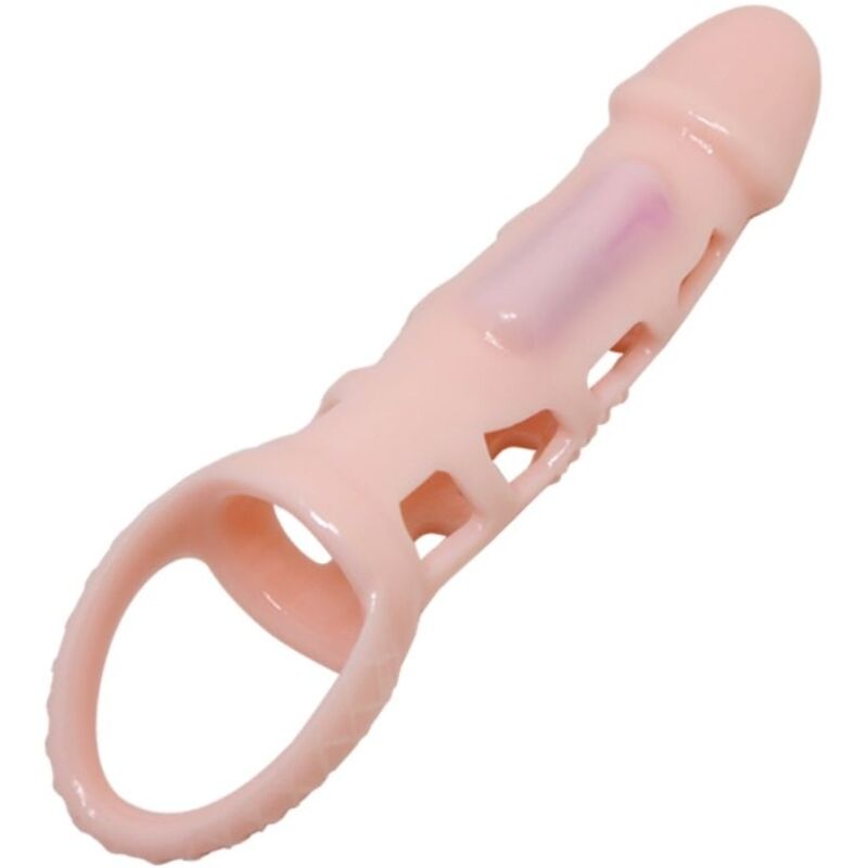 Baile For Him - Extendable G-Spot Vibrating Sleeve and Ball Strap, TPR Material, 13.5cm