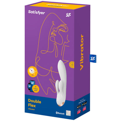 Satisfyer Connect- Vibrator Dublu Flex App Alb