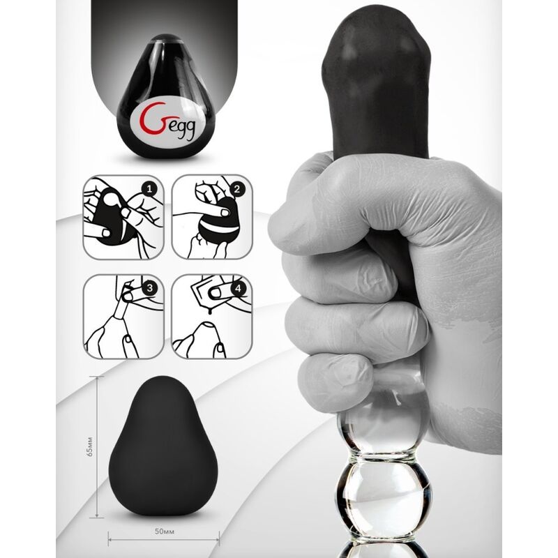 G-Vibe - Textured and Reusable Egg, G-Egg, Black, Compact and Innovative Masturbator