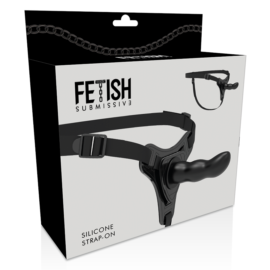 Fetish Submissive Harnașament- Silicon Negru Gspot 16 Cm