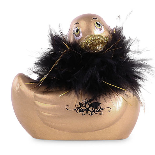 Big Tease Toys - I Rub My Duckie 2.0 | Paris (Gold) - Water Resistant Vibrating Massage Duck with 7 Vibration Modes and Swarovski Crystals