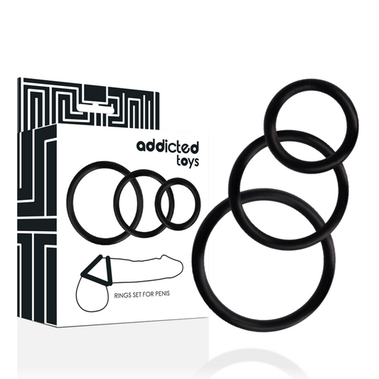 Addicted Toys- Set De Inele Pentru Penis Negru