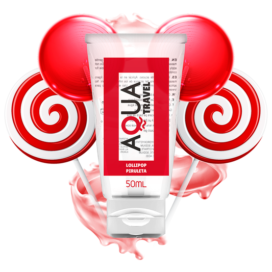 Aqua Travel - Water Based Lubricant With Lollipop Flavor 50 ml, The Ideal Travel Partner