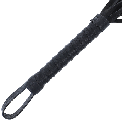 Darkness Sensations - Black Bondage Whip With Leather Handle, Elegance In BDSM