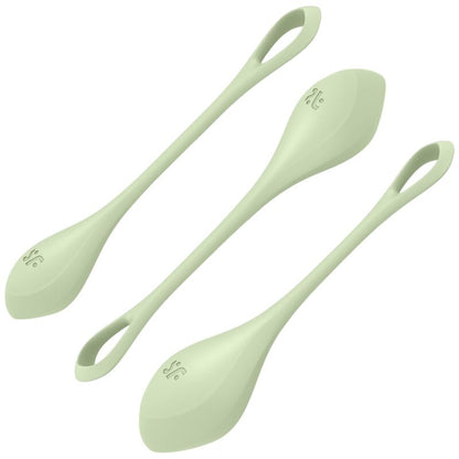 Satisfyer Balls - Ben Wa Yoni Power 2 Ball Training Set, Medical Silicone, 22g - 73g, Green