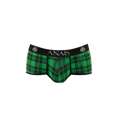 Anais Men's Boxer &amp; Brief - Magic Brief L, Sexy Checkered Soft Lycra Underpants, Green &amp; Black