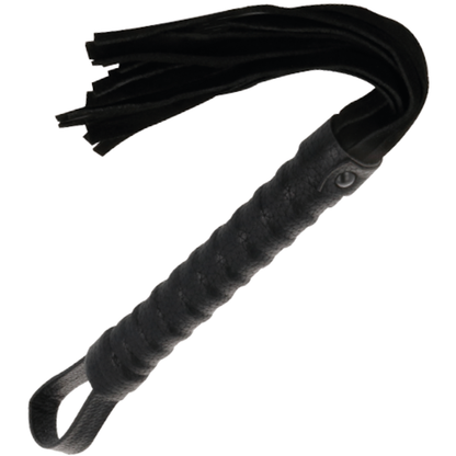 Darkness Sensations - Black Bondage Whip With Leather Handle, Elegance In BDSM