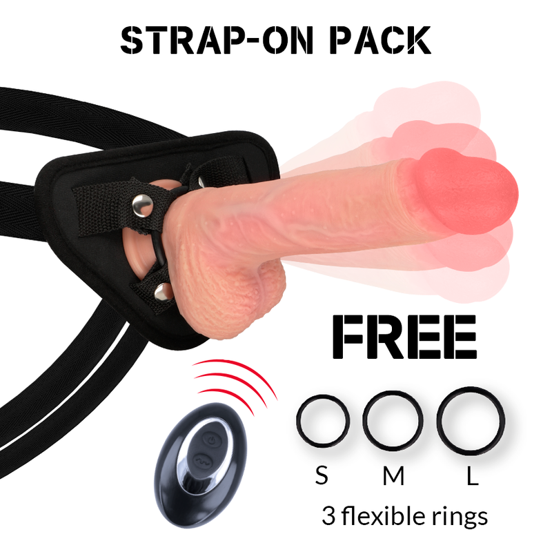 Rock Army - Harness + Apache Premium Silicone Vibrator Liquid With Remote Control 20.5 x 16.0 x 4.6 cm, Unisex