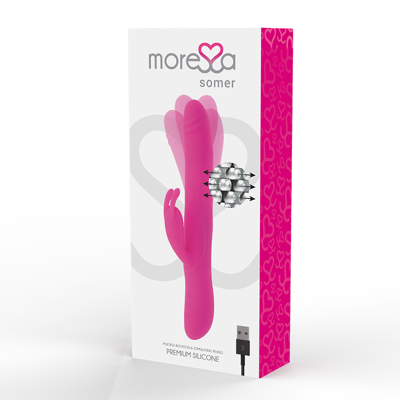 Moressa - Premium Vibrator With Multiple Rotation Function, Medical Grade Silicone, 28 x 3.5 cm