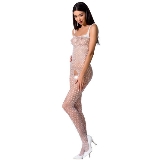 Passion Woman Bodystockings - White Bodystocking Model BS071, Sexy Lace and See-through, One Size