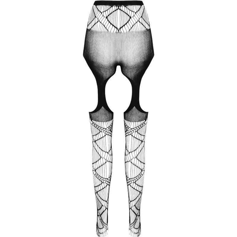 Passion Woman Garter &amp; Stock - Bodystocking Eco S005 Black from the Eco Collection