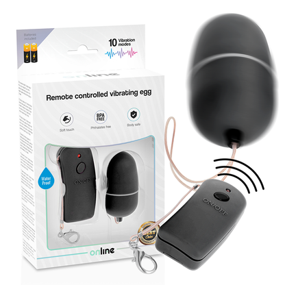 Online - Egg Vibrator With Black Remote Control - Dimensions: 6cm x 3.4cm