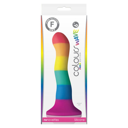 Pride - LGBT Flag Wave Dildo, Total Length 19cm, Soft and Firm Silicone, Strong Suction Cup