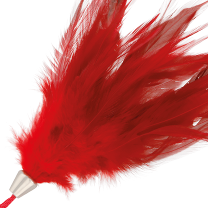 Darkness Sensations - Stimulator With Red Feathers, 17 cm