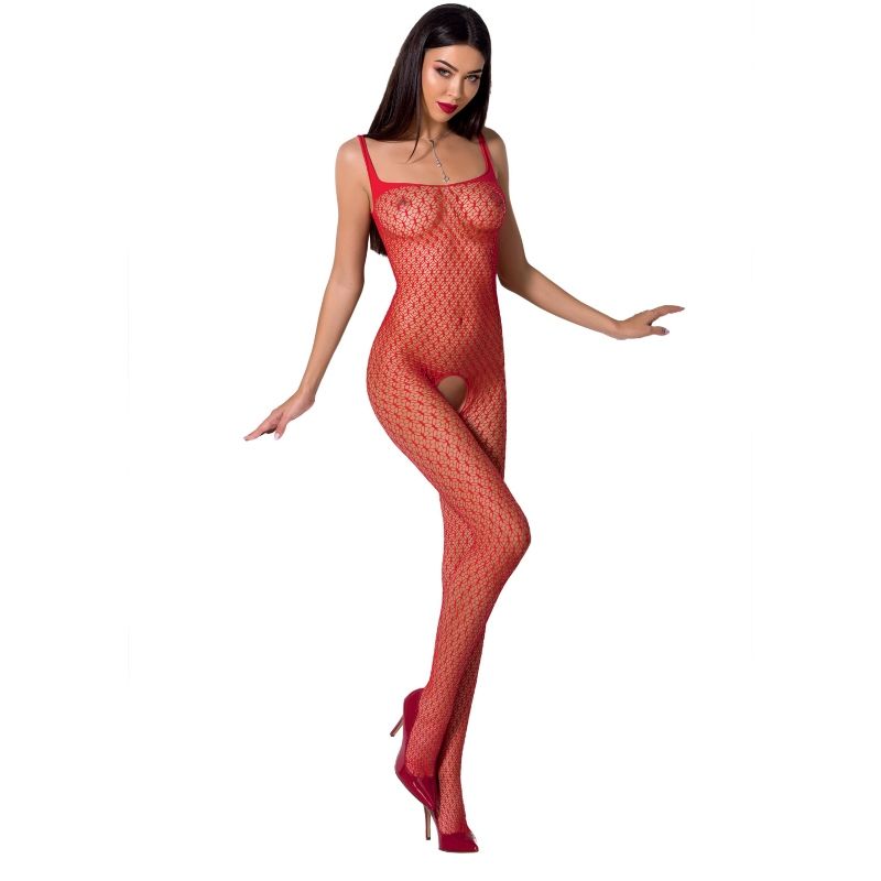 Passion Woman Bodystockings - Red Bodystocking Model BS071, Sexy Lace and See-through, One Size