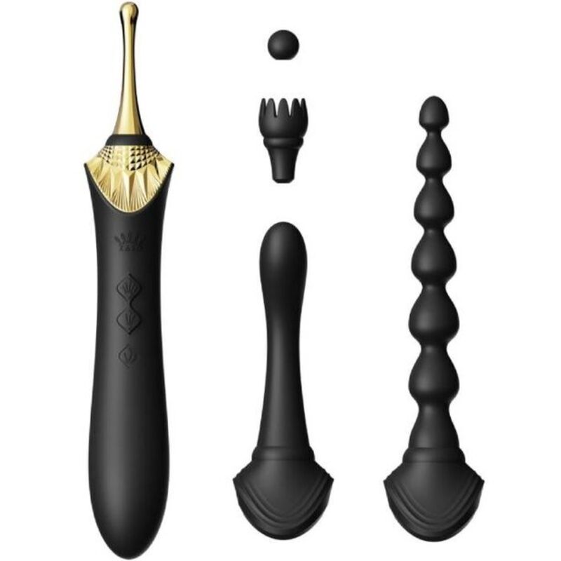 Zalo - Bess 2 Black Clitoris Massager with Heating Function and Additional Attachments