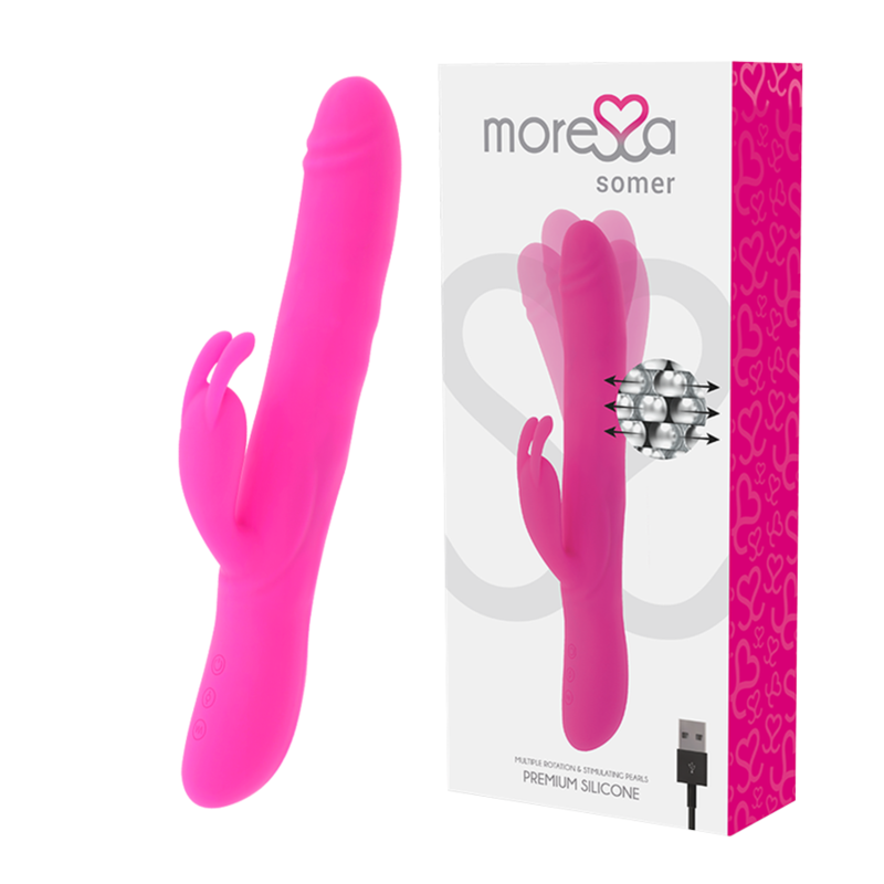 Moressa - Premium Vibrator With Multiple Rotation Function, Medical Grade Silicone, 28 x 3.5 cm