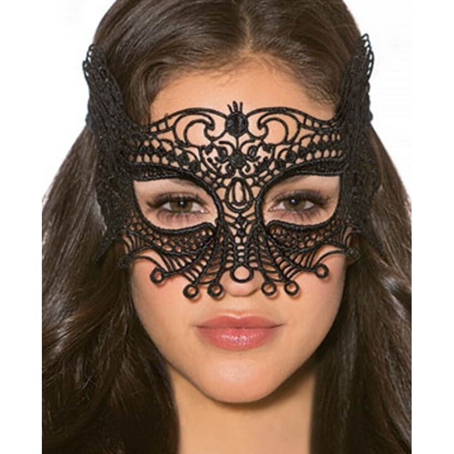 Queen Lingerie - Black Lace Mask, Seductive Style, One Size