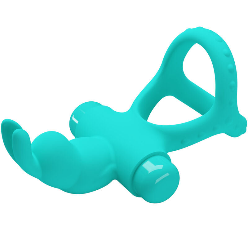 Pretty Love Male- Inel Vibrator Cu Iepure Verde Figgy