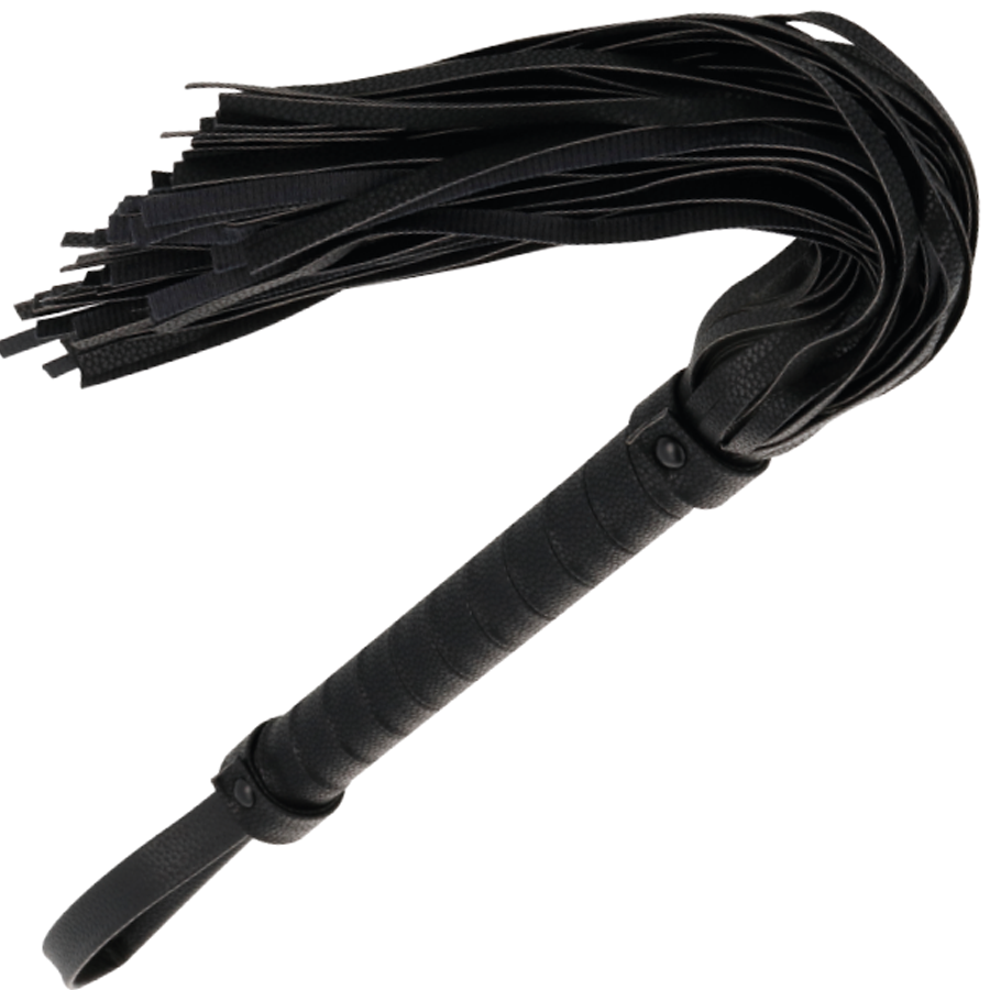 Darkness Sensations - Elegant Black Leather Bondage Whip 42 cm