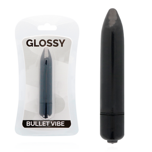 Glossy - Slim Vibe Black, 1 Speed ​​Vibrator and 17,500 RPM, Water Resistant, Dimensions 87 x 18 mm