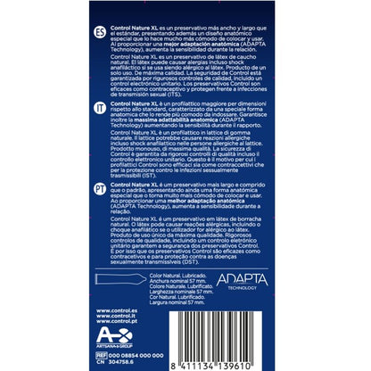 Control Condoms - Adapta Nature XL Transparent Condoms 12 Units