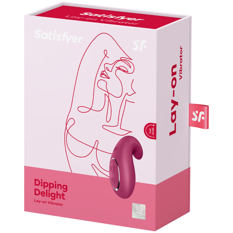 Satisfyer Layons - Red Dipping Delight Relaxation Vibrator with 12 Vibration Programs, Soft Silicone, Water Resistant