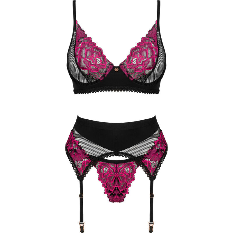 Obsessive Sets - Rosenty Three Piece Lingerie Set XS/S