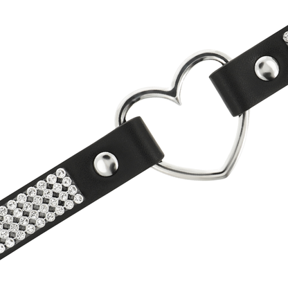 Coquette Accessories - Heart Vegan Leather Choker (Dimensions: 390mm L x 17mm W)