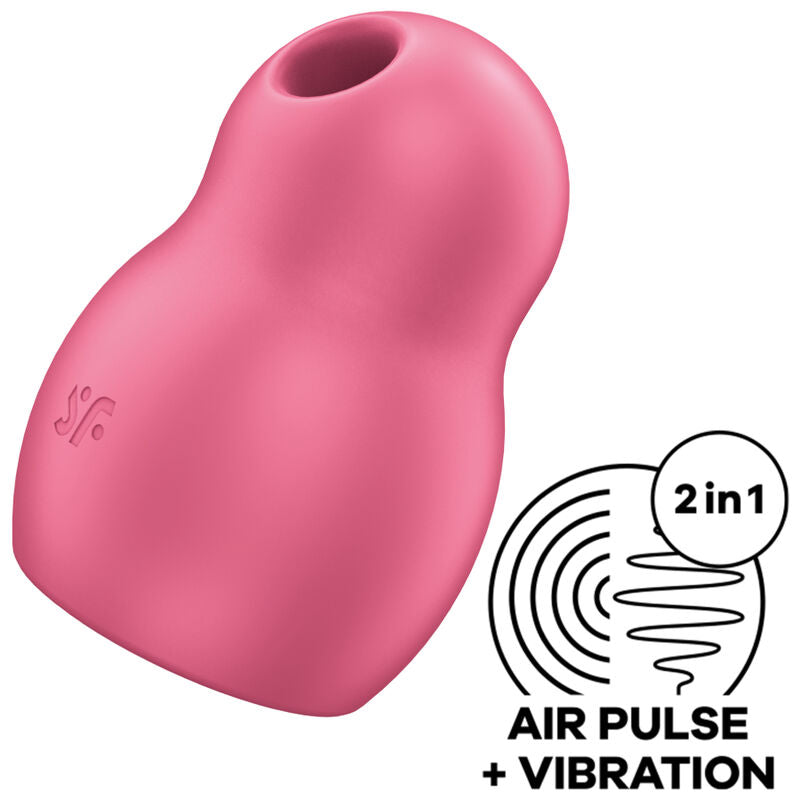 Satisfyer Air Pulse - Pro To Go 1 Hybrid Pressure Wave Stimulator and Vibrator, Red