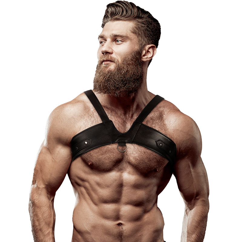 Fetish Submissive Attitude - Men's Eco Leather Chest Harness One Size Made in Seville