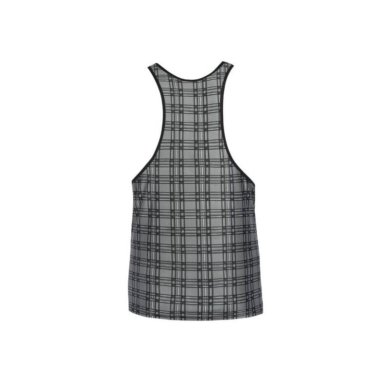 Anais Men Accesories - Balance Top XL, Soft Microfiber in Black, Gray and White Plaid, Sleeveless