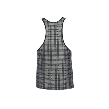 Anais Men Accesories - Balance Top S, Black, Gray and White Plaid Soft Microfiber, Sleeveless