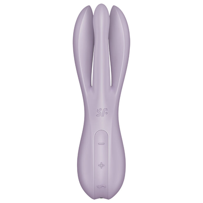 Satisfyer Vibrator Threesome 2 Purple - Clitoral Stimulation, 12 Vibration Programs, 3 Powerful Motors, Water Resistant, Soft Silicone, 15 Year Warranty