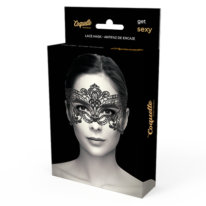 Coquette Accessories - Black Lace Mask With Wide Eye Design