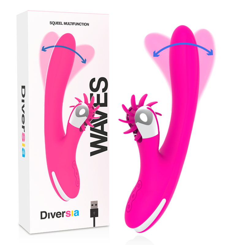 Diversia - Bunny Waves 24cm, USB Rechargeable Vibrator, Strong G-Spot Stimulation, Water Resistant