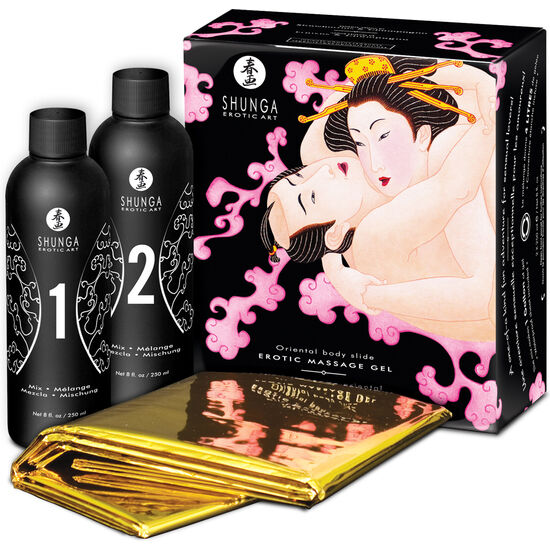 Shunga Kits- Gel De Masaj Erotic Oriental Pentru Corp  Masaj Erotic, Vin Spumant De Căpșuni