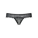 Obsessive Panties &amp; Thong - Miamor Crotchless Thong XXL - Spicy Thong with Lace and Sparkling Stones