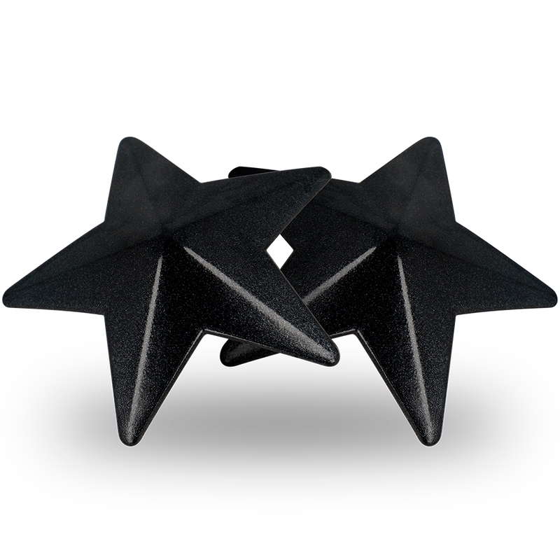 Coquette Accessories - Nipple Covers With Black Stars, Reusable, Metal Material