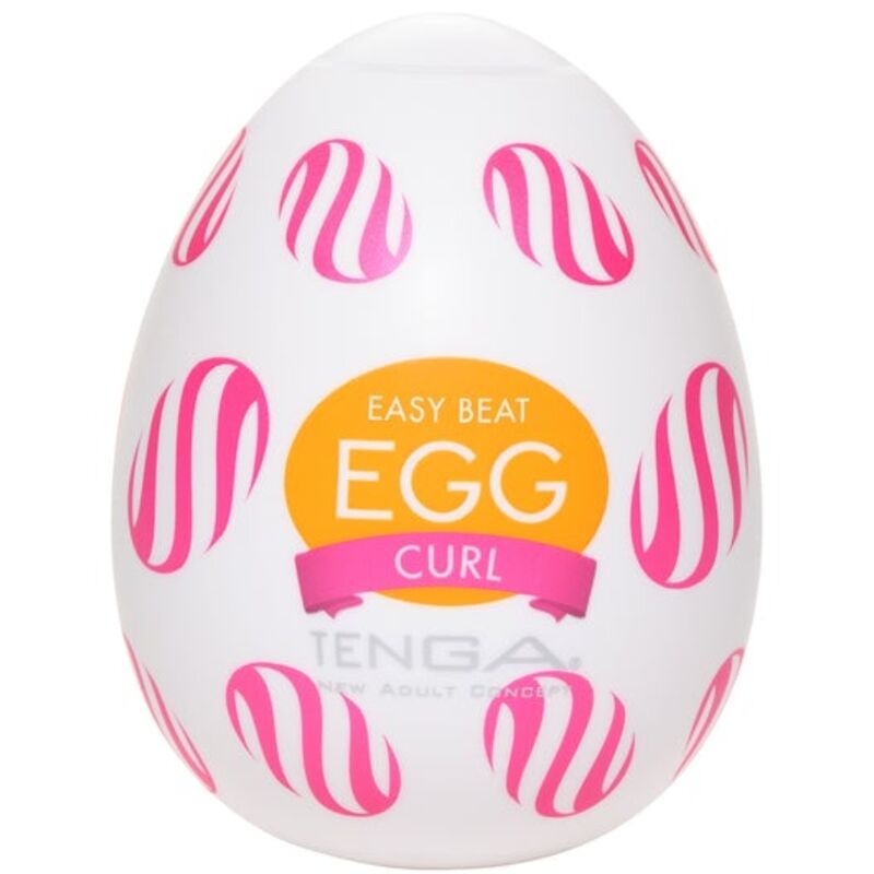 Tenga - Tenga Curl Egg Stroker, Super Stretchable Material, Single Use, Size: 49 x 49 x 61 mm