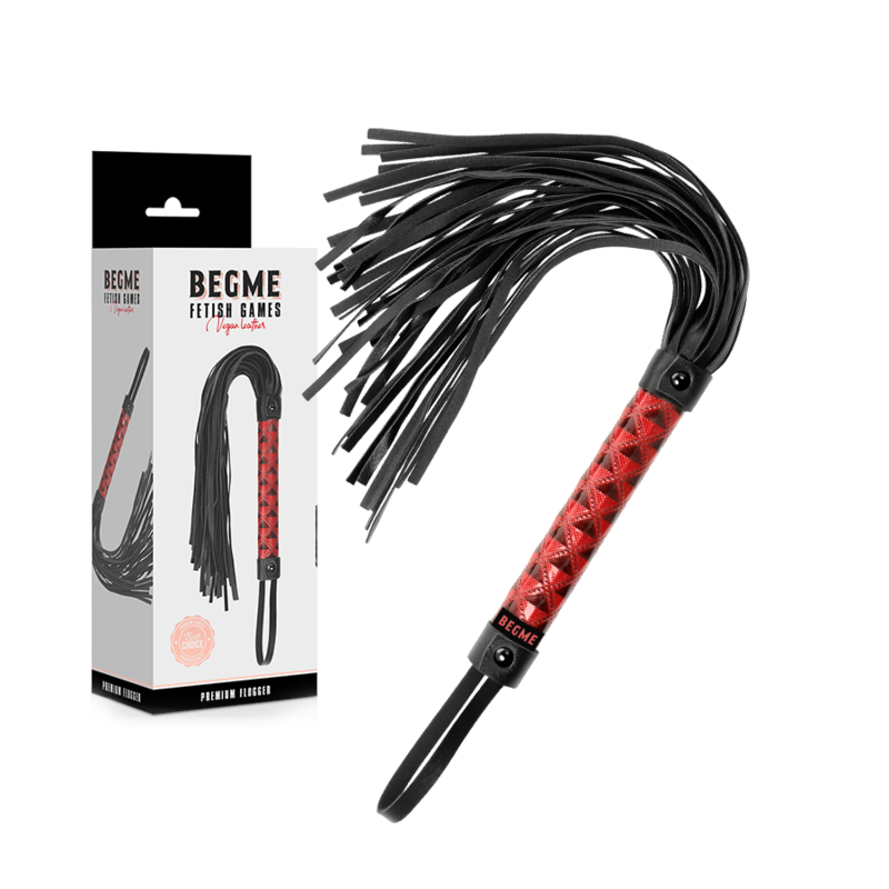 Begme Red Edition - Quality Vegan Leather Flogger for BDSM