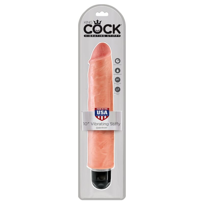 King Cock - Realistic Vibrator 10" Stiffy, Waterproof, Flesh