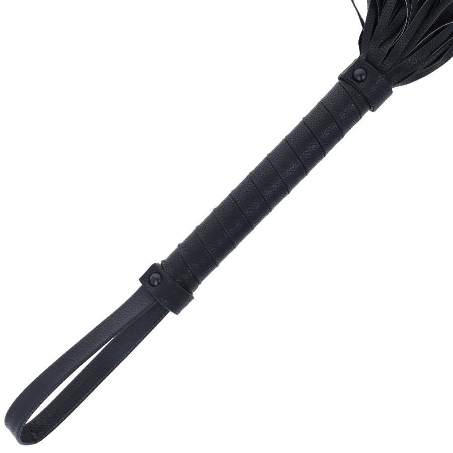 Darkness Sensations - Elegant Black Leather Bondage Whip 42 cm