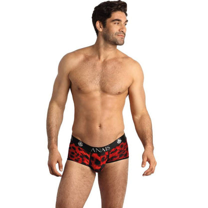 Anais Men - Red Savage L Briefs, Soft Microfiber Animal Print