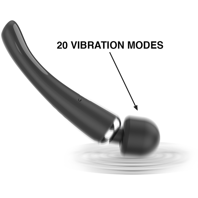 Naomi Wand - Powerful Rechargeable Massager, 8 Vibration Intensities, 20 Vibration Patterns, Soft Silicone, Anthracite Gray