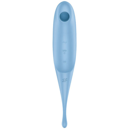 Satisfyer Air Pulse - Twirling Pro Air Pulse Stimulator, Hybrid Vibrator with Pressure Waves and Vibrations, Blue