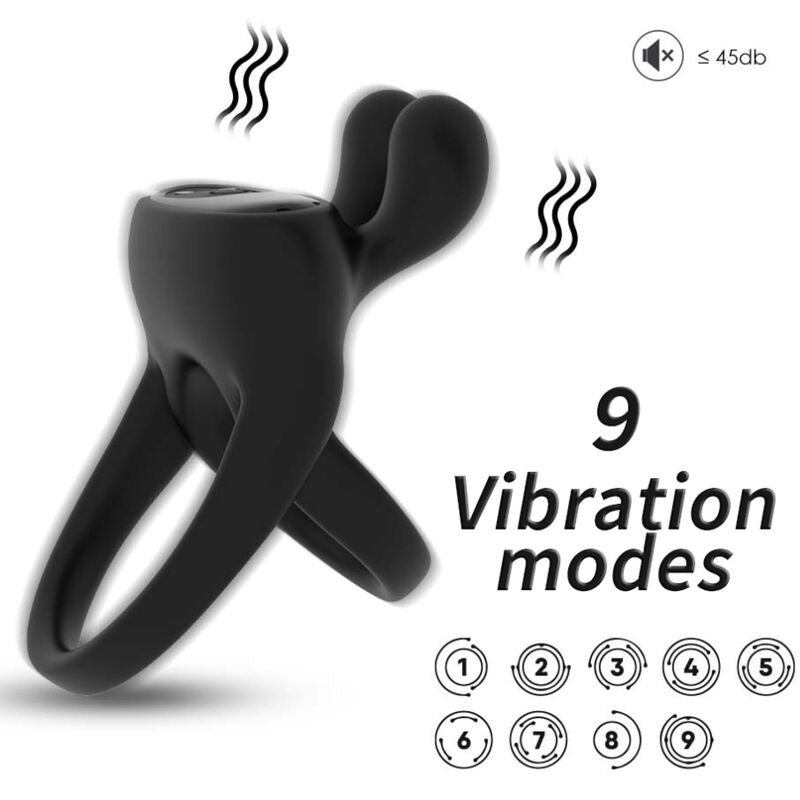 Armony For Him- Inel Vibrator Iepure Negru