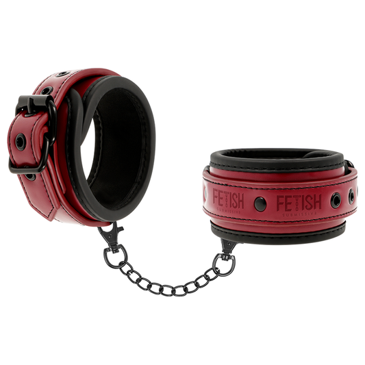 Fetish Submissive Dark Room - Vegan Leather Handcuffs with Neoprene Lining and Nickel Free Metal